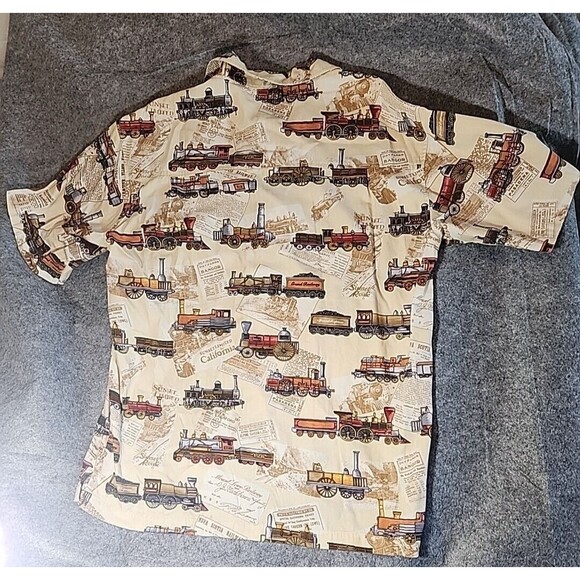DAVID CAREY Shirt Mens Large California‎ Train Railway Sunset Limited Special - Picture 13 of 13